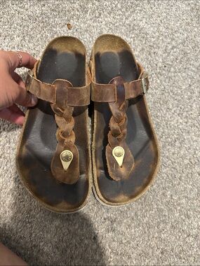Birkenstock Kids Brown Braided Toe-Post Sandals